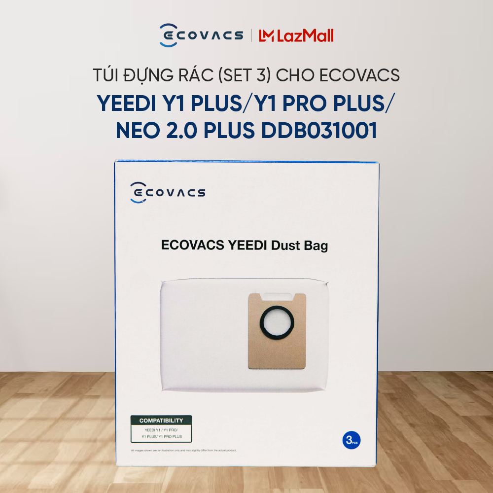 Set 3 Túi đựng rác cho Ecovacs YEEDI Y1 PLUS/ Y1 PRO PLUS/ NEO 2.0 PLUS DDB031001