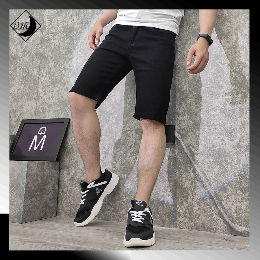 [HCM]Quần short jean nam đen vải đẹpkhông ra màu BM169 shop black moon  quần short nam  quần shorts
