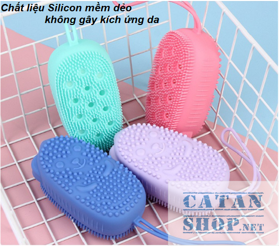 [Hcm]Dây Chà Lưng Silicone Tẩy Tế Bào Chết Giúp Lưu Thông Máu Dây Tắm Chà Lưng 2 Mặt Silicone Gd273 - Chalung - Sili