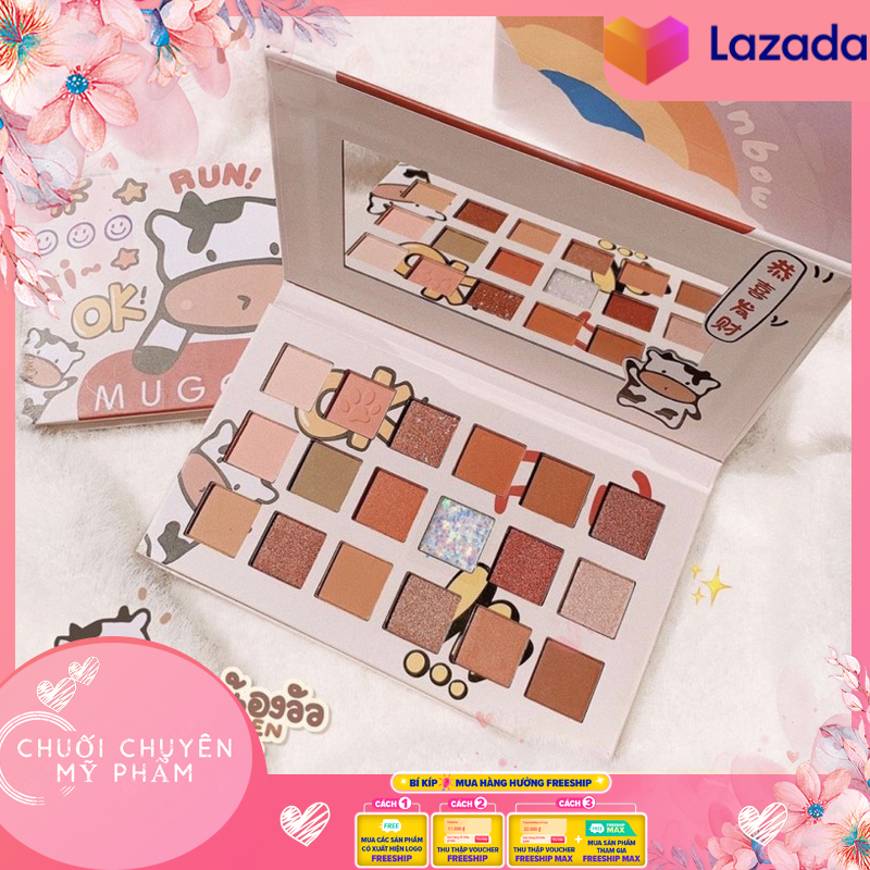 [HCM]Bảng Phấn Mắt Muge Leen 18 Màu Siêu Cute - Phấn Mắt 18 Ô MUGELEEN | Bảng Phấn Mắt MUGE LEEN 18 Màu Lấp Lánh Chống Thấm Nước
