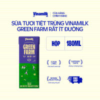 Thùng 48 Hộp Sữa Tươi Tiệt Trùng Vinamilk Green Farm Rất ít đường - Lốc 4 Hộp 180ml