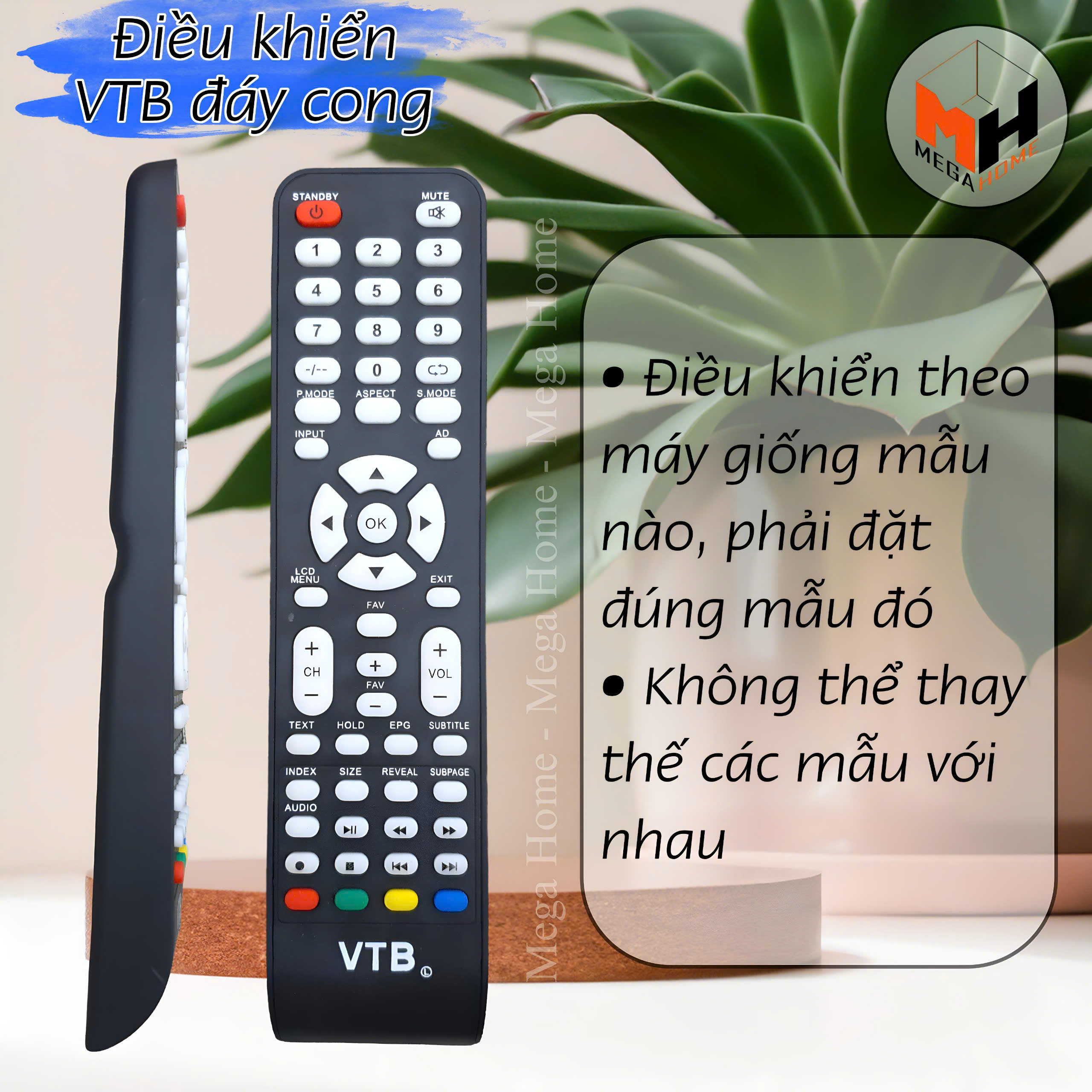 Điều khiển tivi VTB remote cho tivi VTB hàng tốt phím mềm