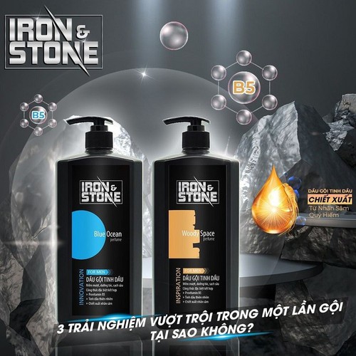 Dầu Gội Tinh Dầu Iron & Stone Inspiration 650G - Đẳng Cấp Cho Phái Mạnh