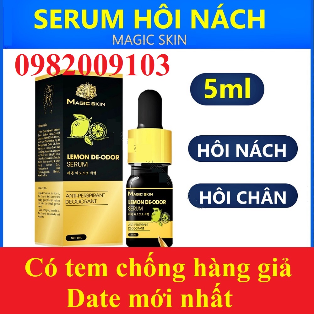 Tinh chất khử mùi hôi nách Magic Skin Deodor Serum Chanh Lemon De-odor Khử mùi cơ thể chính hãng magicskin