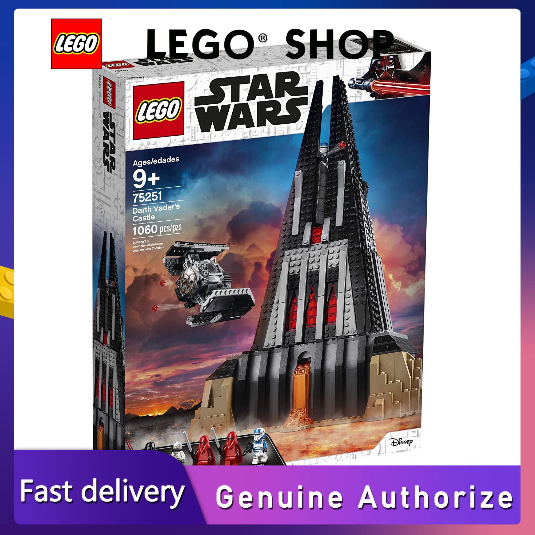 【Hàng chính hãng】 LEGO Bộ xây dựng Star Wars Darth Vader Castle 75251 bao gồm TIE Fighter Darth Vade