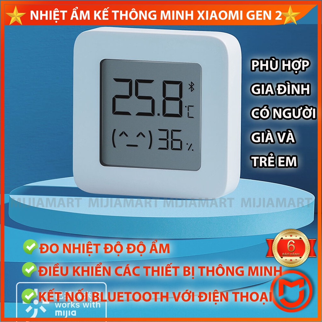 ✅ Nhiệt Ẩm Kế Xiaomi Gen 2 Nhiệt Kế Điện Tử Xiaomi Kết Nối Với Điện Thoại Điều Khiển Các Thiết Bị Thông Minh