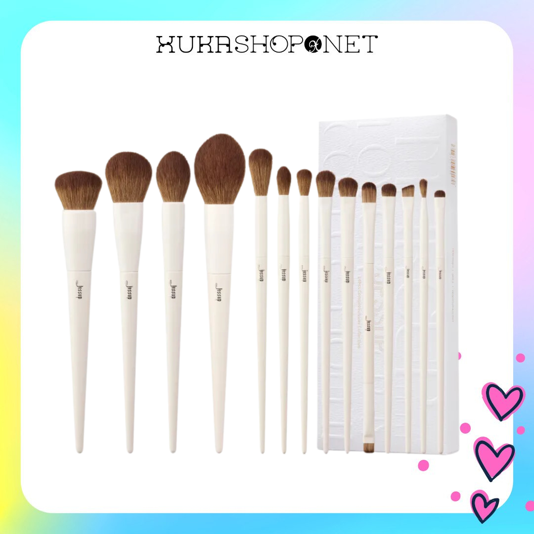 [Jessup] Bộ cọ trang điểm Jessup Light Gray 14 cây cọ mặt và mắt makeup chuyên nghiệp cá nhân cao cấ