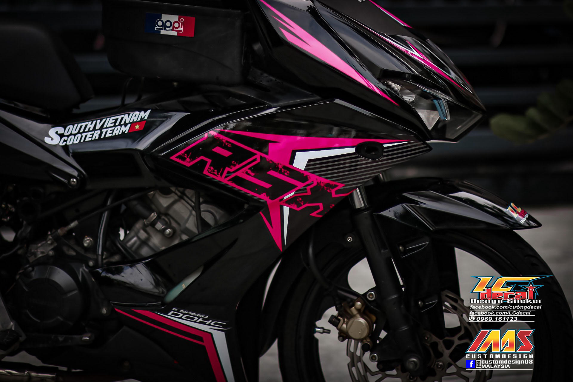 [Ảnh thật] Tem rời Winner X xe đen - mẫu RSX hồng nổi bật - tem cao cấp không bay màu