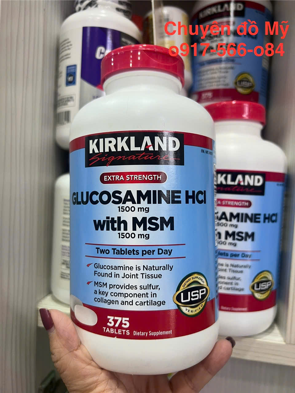 HSD T11/27_ Glucosamine HCL With MSM 375 Viên Kirkland của Mỹ