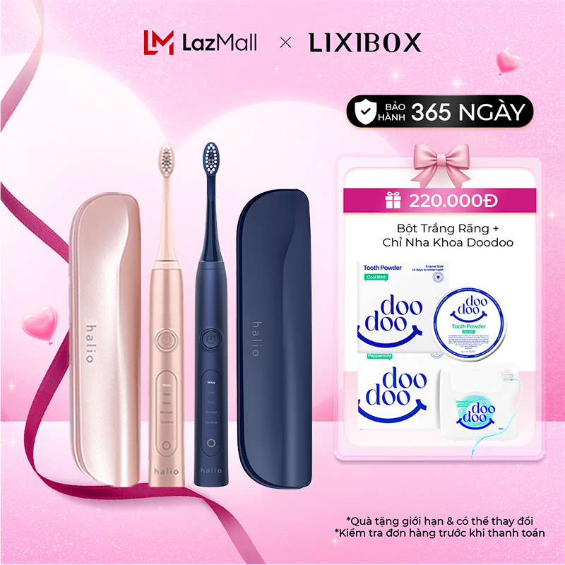 Bàn Chải Điện Halio Sonic Whitening Electric Toothbrush - Màu Rose Gold, 31000 Rung/Phút, Sạc Không Dây