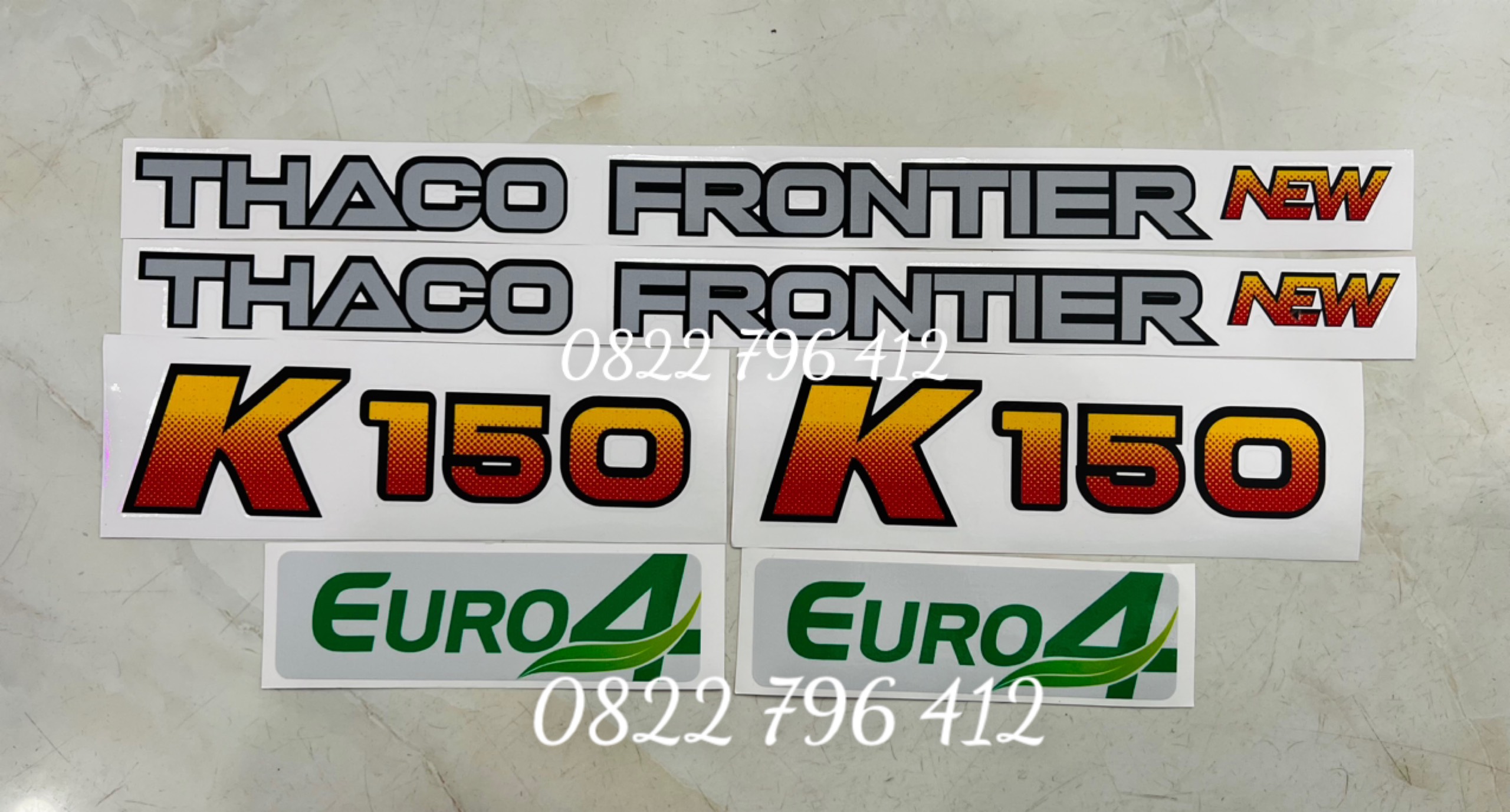 Tem dán xe tải chữ Thaco Frontier K250 K200 K100 . Tem xe tải Thaco K250 K200 K100 đủ bộ