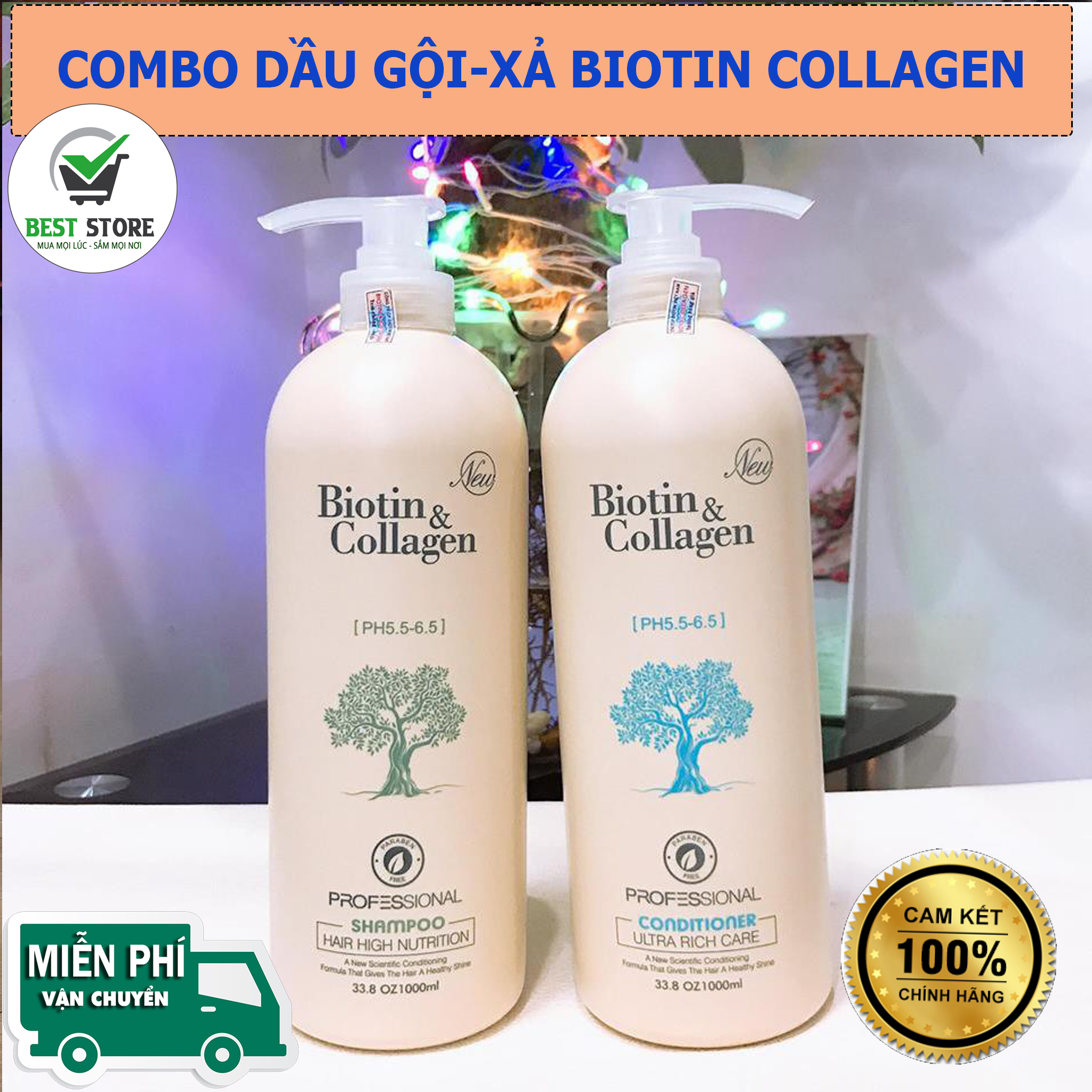Dầu Gội Biotin Collagen Trắng Dầu Cặp Collagen Biotin Collagen Trắng. An toàn với thành phần organic từ tự nhiên không có chất tạo bọt tạo mùi hóa học. Giúp tóc mềm mượt đàn hồi sợi tóc cũng dầy hơn giảm gãy rụng hơn rất nhiều.