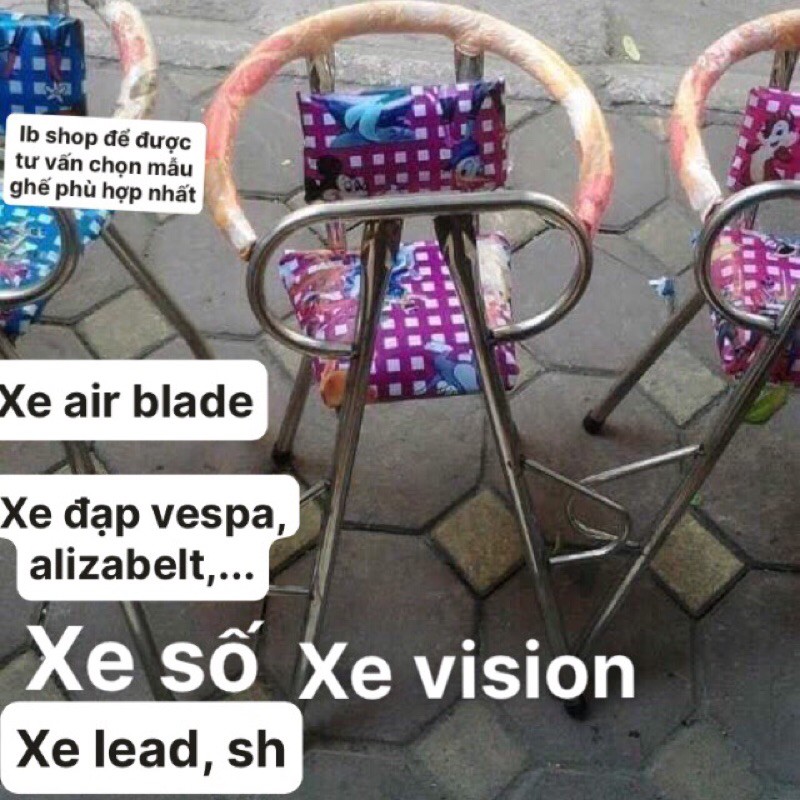 Ghế ngồi xe máy cho bé xe ga xe số (lead visionsh vespa...) [GIÁ SỈ]