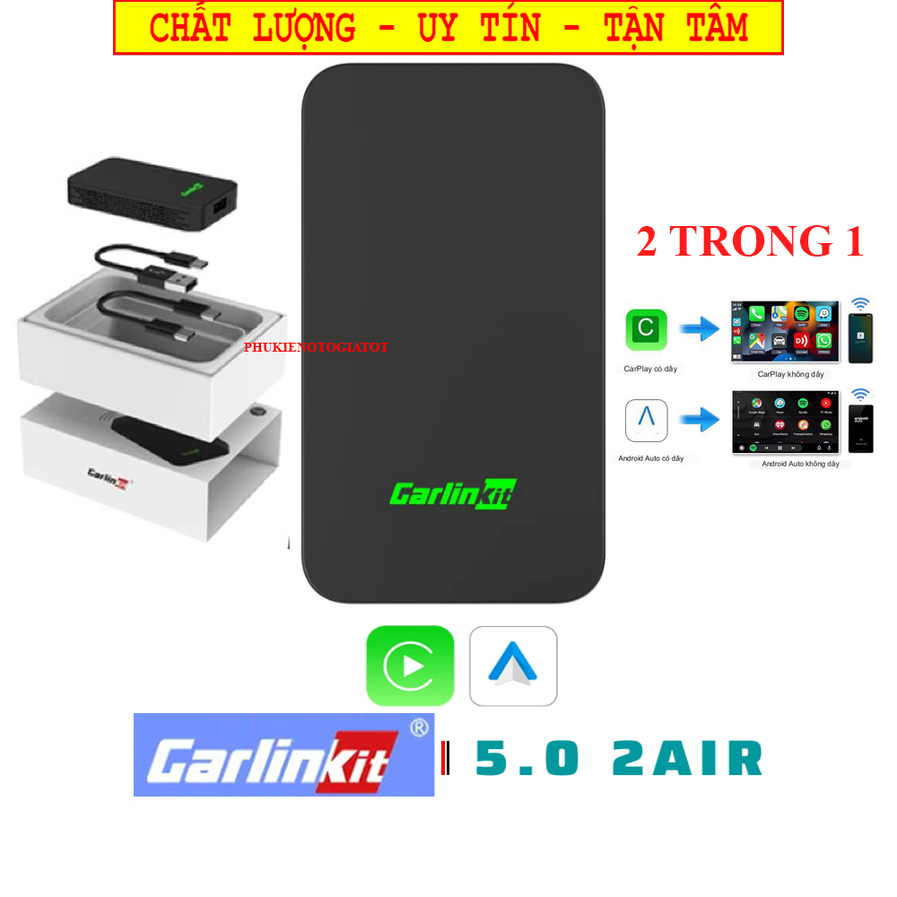 Carlinkit 5.0 2Air 2023 chuyển đổi Apple Carplay không dây + Android Auto Không dây 2 in 1 cho xe ô 