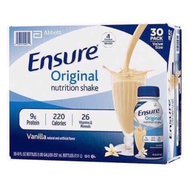 Date 03/25 Thùng 30 Chai Sữa nước Ensure Original Nutrition Shake (237ml) - Nhập khẩu Mỹ