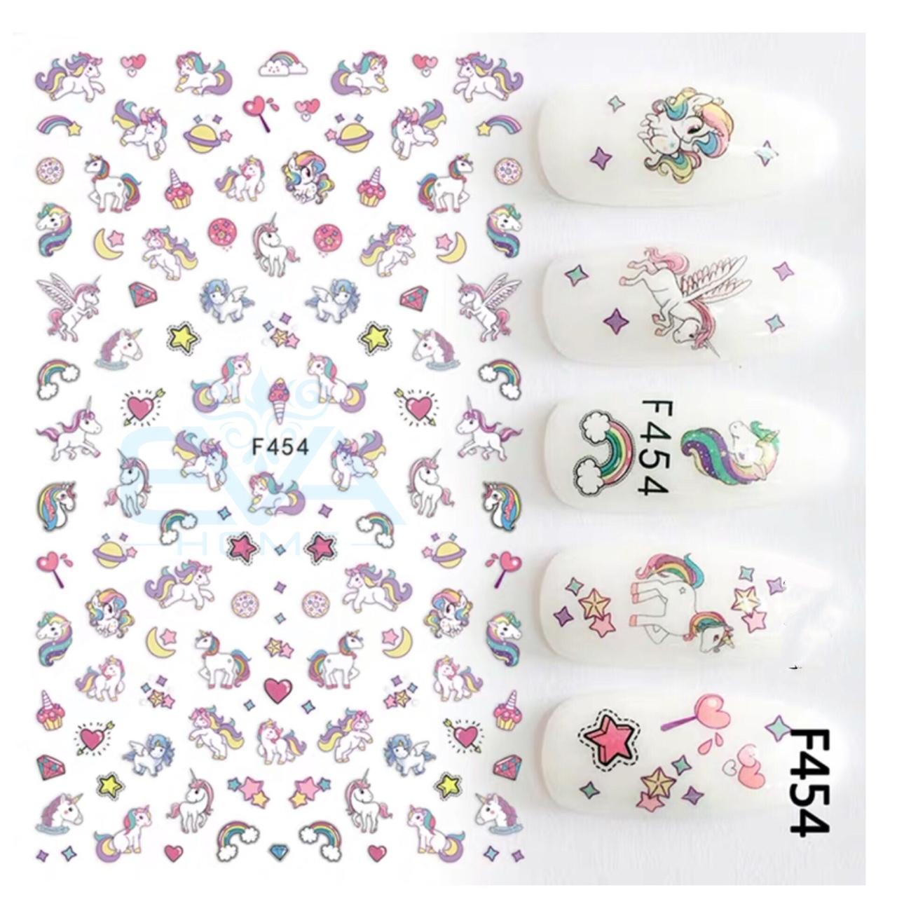 [Hcm]Miếng Dán Móng Tay 3D Nail Sticker Tráng Trí Hoạ Tiết Ngựa Hồng Pony F454