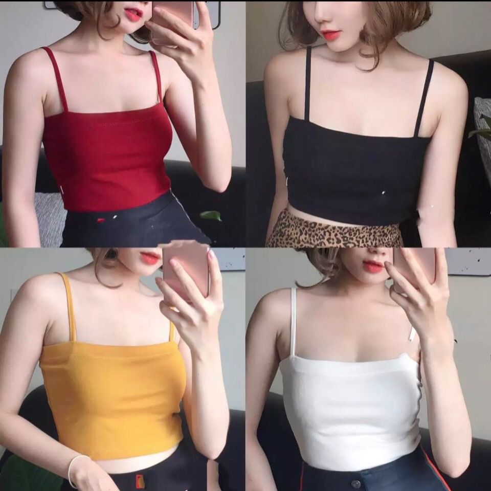 Áo hai dây nữ dáng ôm áo 2 dây nữ croptop áo 3 lỗ áo sát nách đẹp vải cotton co dãn