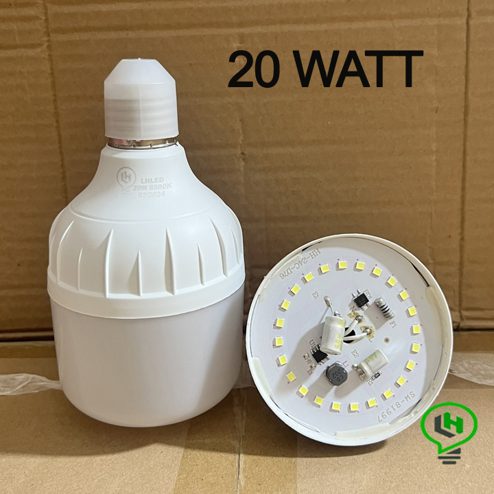 Bóng Đèn LED Trụ Nhựa Bọc Nhôm 20W/30W/40W/65W - Tiết Kiệm Năng Lượng Bảo Hành 2 Năm