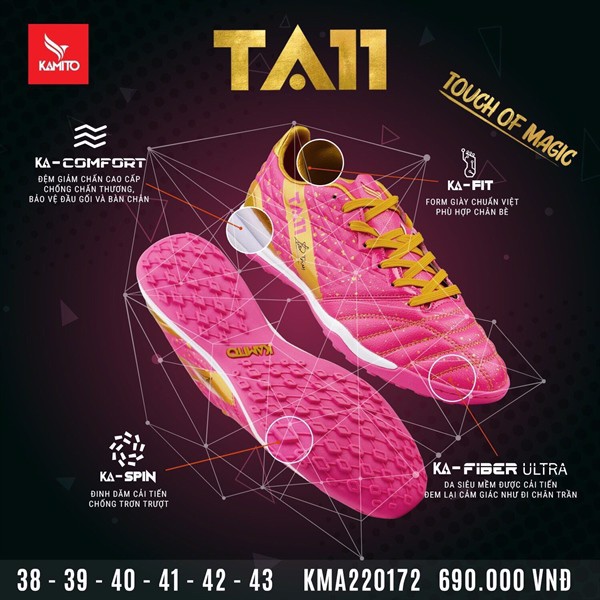 Giày Đá Banh Kamito TA11 TF (4 màu)