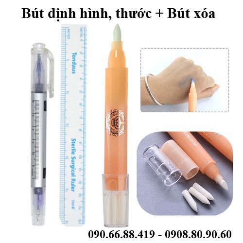 [Hcm]Set Bút Định Hình Không Trôi Chân Mày Môi Mí + Bút Xóa Định Hình Phun Xăm