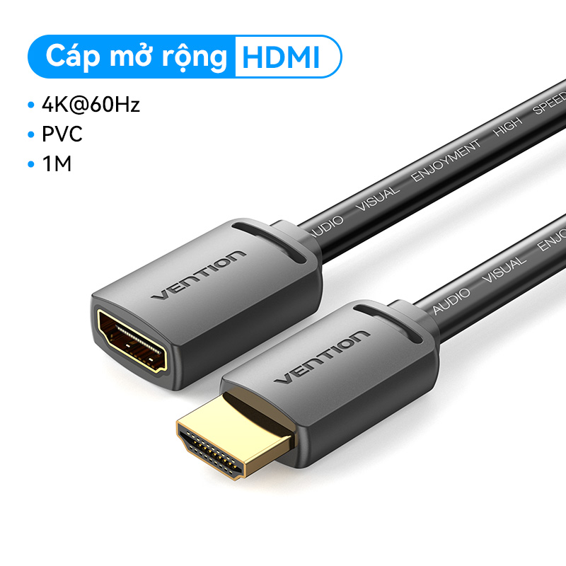 Vention Cáp Nối Dài HDMI Cáp HDMI Đầu Đực Sang Đầu Cái 4K 3D 1.4V HDMI 1M/2M/3M/5M Cáp Nối Dài Cho T