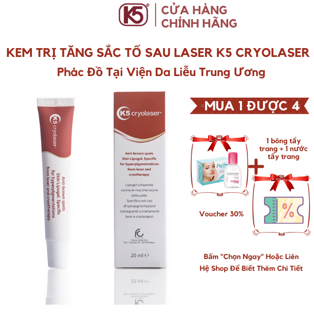 Kem Trị Tăng Sắc Tố Sau Laser Lăn Kim Phi Kim K5 Cryolaser [ Phác Đồ Trị Nám Tại Viện Da Liễu ]