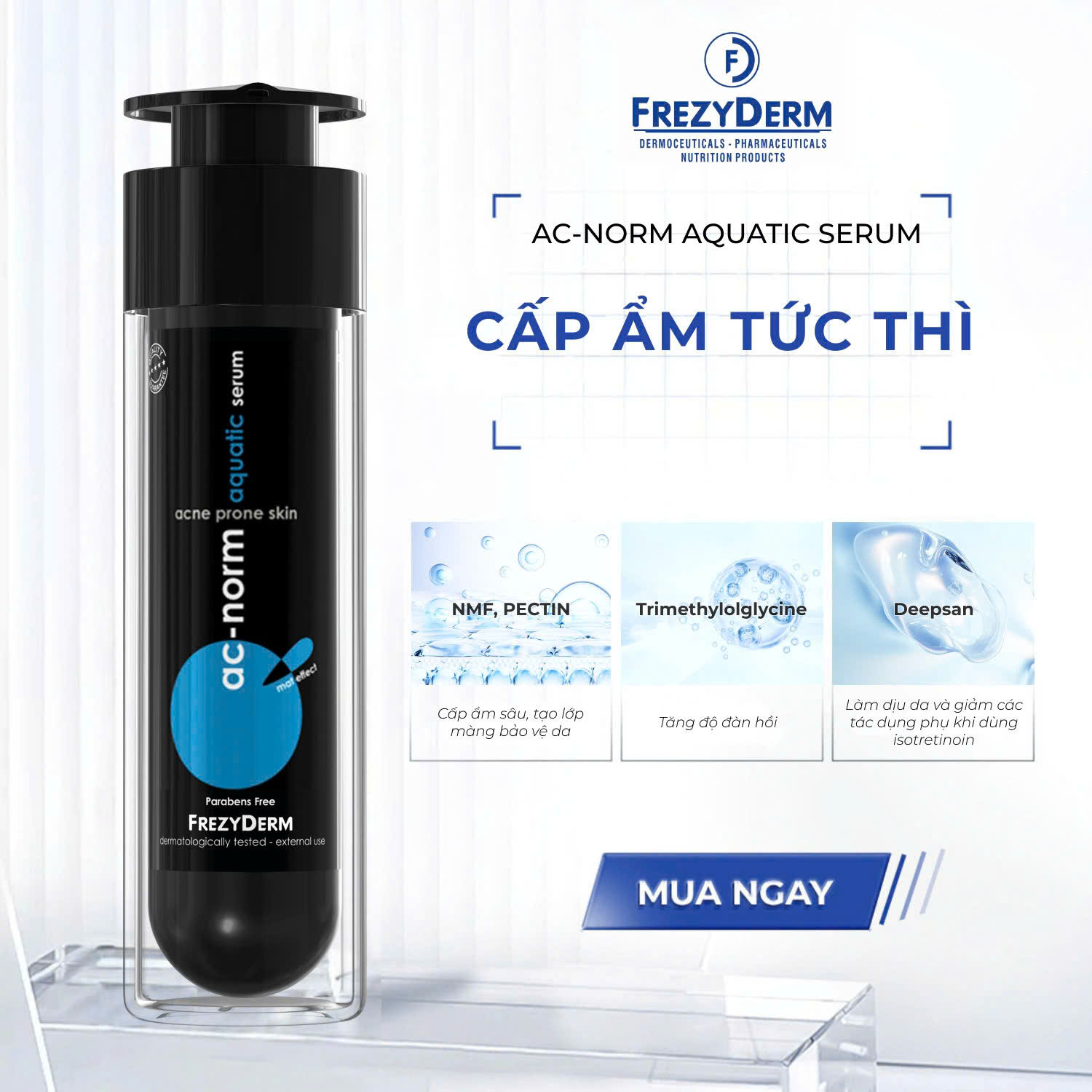 Serum cấp ẩm tức thì dành cho da mụn - FREZYDERM AC - NORM AQUATIC SERUM 50 ML