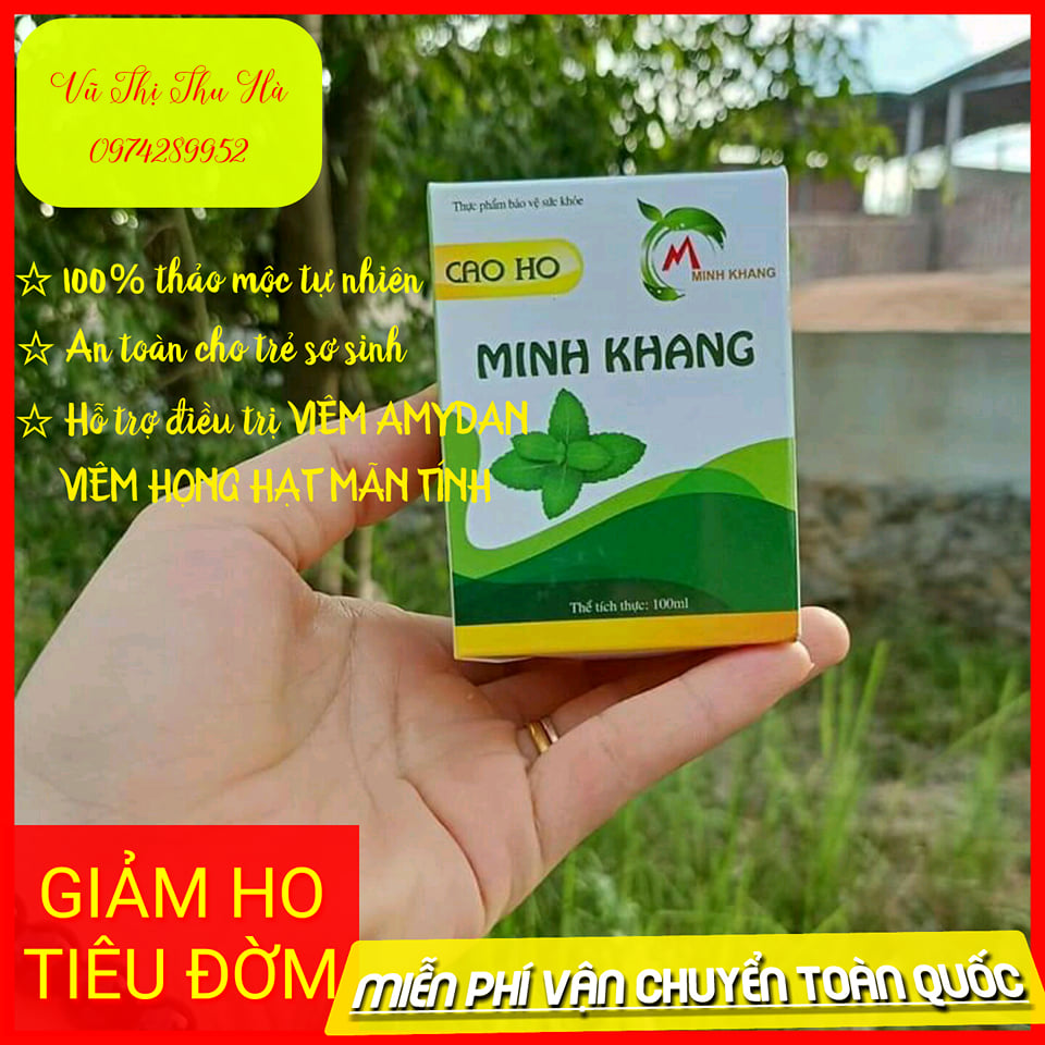 Cao Ho Minh Khang Cho Cả Gia Đình 100% Thảo Mộc - An Toàn Cho Bé Sơ Sinh Giảm Ho - Tiêu Đờm Hỗ Trợ Điều Trị Viêm Phổi - Viêm Amydan - Viên Họng Mãn Tính