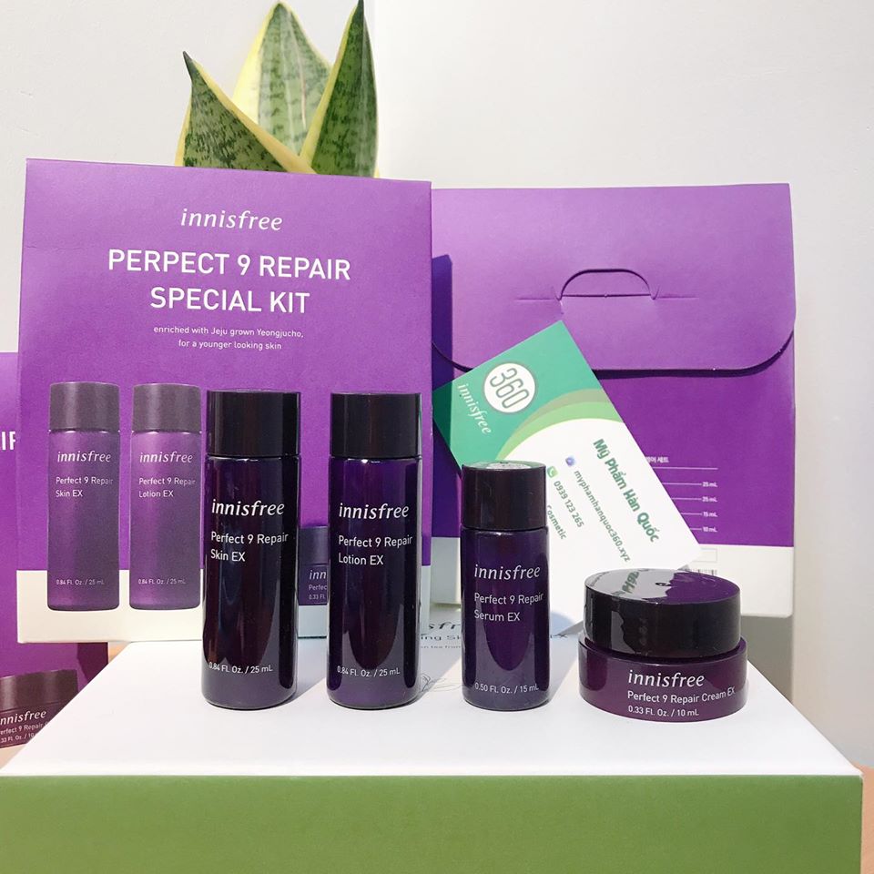 [Mẫu Mới] Bộ Dưỡng Mini Chống Lão Hóa Cao Cấp Từ Thảo Mộc Quý Innisfree. Perfect 9 Repair Special Kit