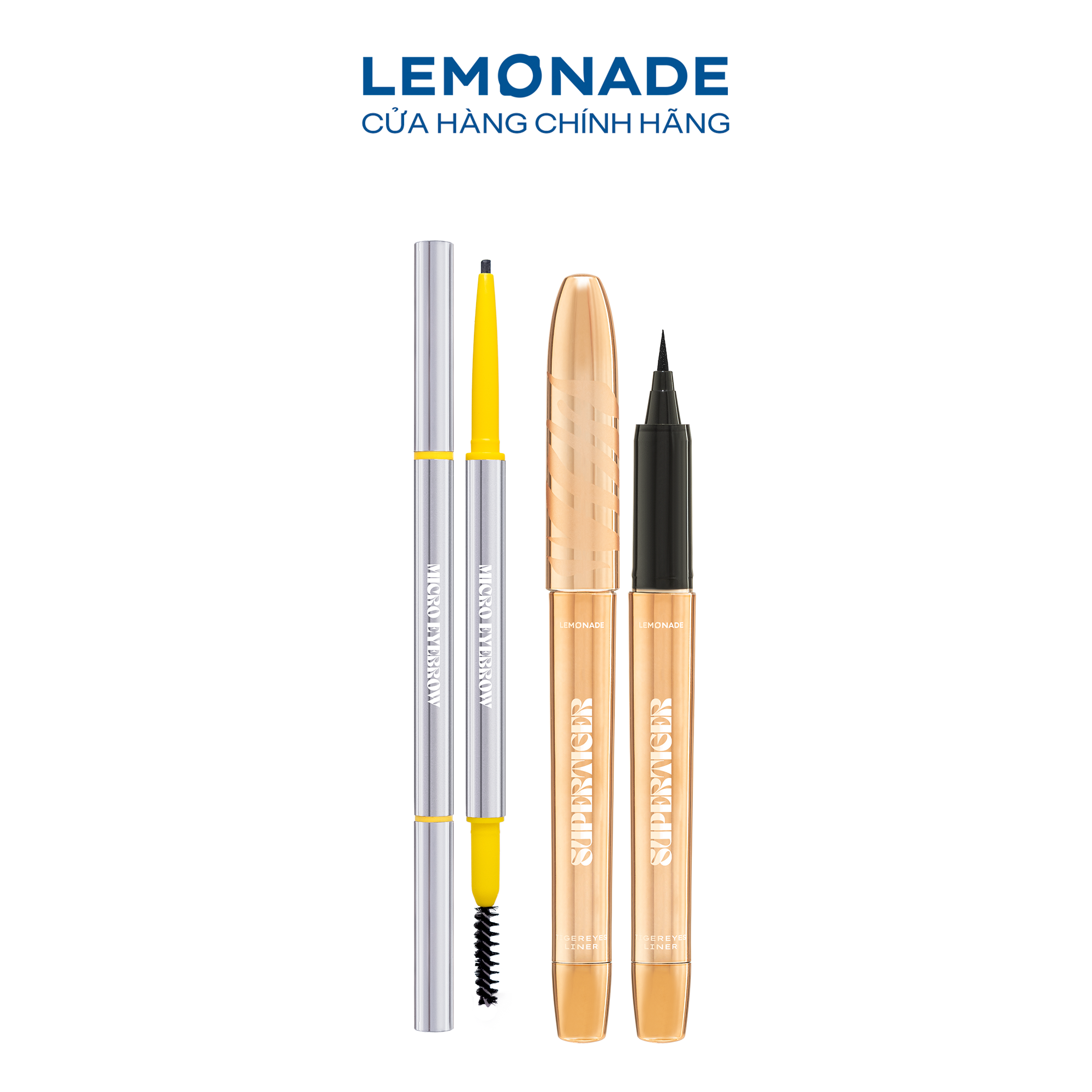 Combo Lemonade Chì kẻ mày siêu mảnh lâu trôi Lemonade Micro Eyebrow & Bút kẻ mắt siêu mảnh Lemonade