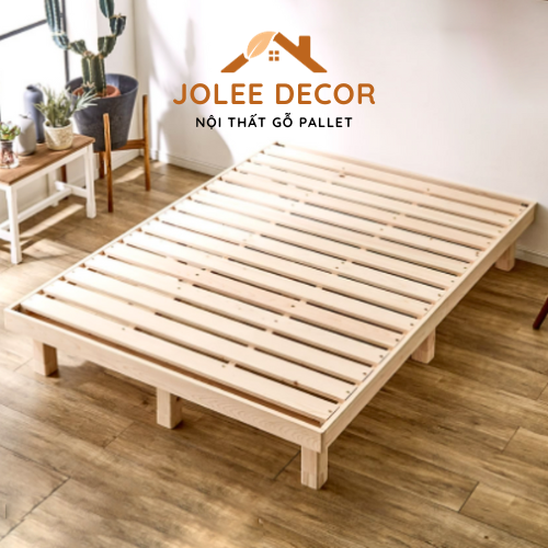 🍁 [FREESHIP TPHCM] Giường Pallet Chân VUÔNG Cao 30CM Gỗ Thông 100% Decor Phòng Ngủ giá rẻ phong cách