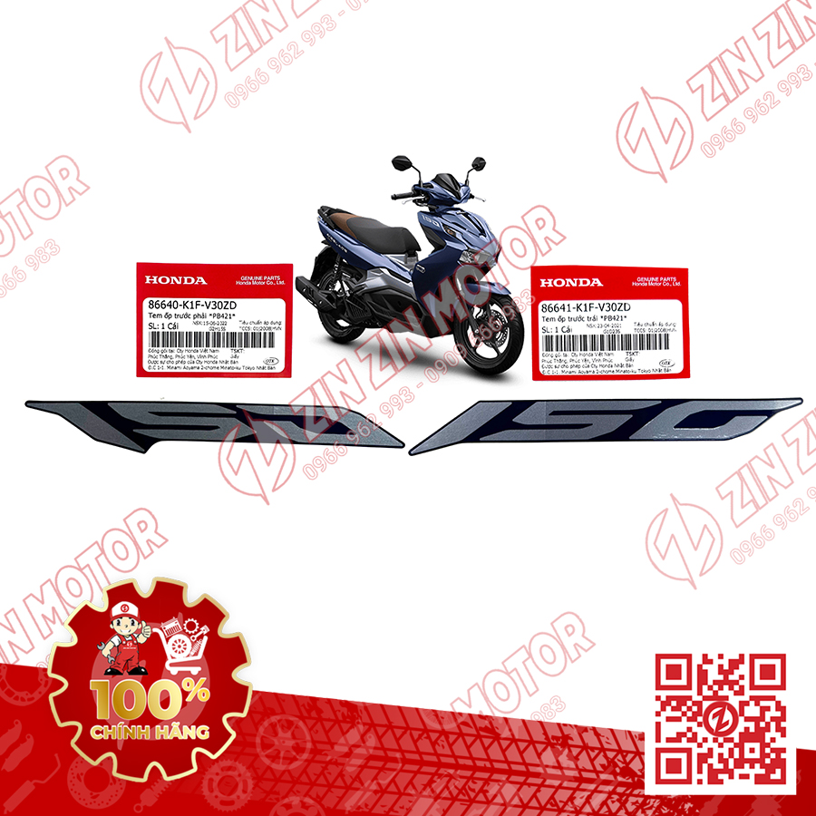 Tem Chữ 150 Dán Ốp Yếm Trước AB 2020 2021 AirBlade 150 Trái Phải Chính Hãng Honda - ZZM