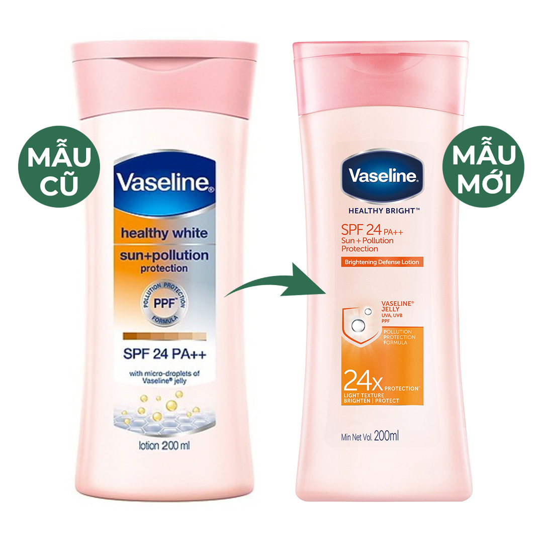 [Hcm]Sữa Dưỡng Thể Trắng Da Chống Nắng Và Ô Nhiễm Môi Trường Vaseline Spf 24 Pa ++ (200Ml)