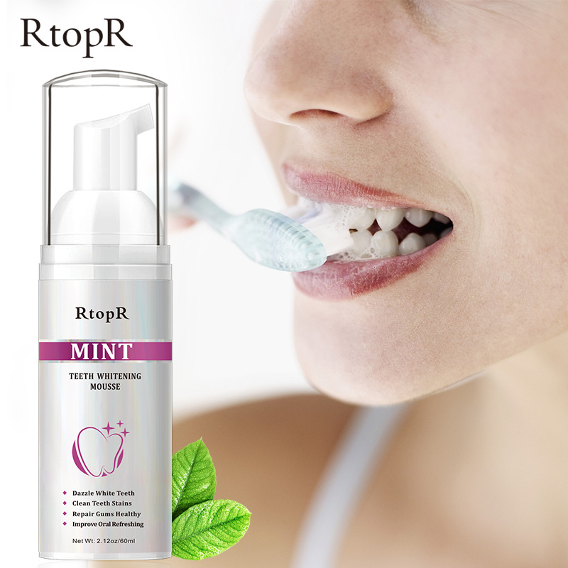 [HCM]RtopR Bọt Tẩy Trắng Răng Làm Sạch Răng Khử Mùi Hôi Miệng Mousse Teeth Whitening Clean Teeth 60ml