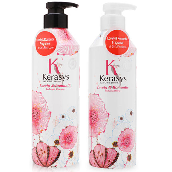 Dầu Gội/Xả Nước Hoa Tinh Chất Hoa Nhài Và Hoa Cúc Kerasys Lovely & Romantic Hàn Quốc 600Ml