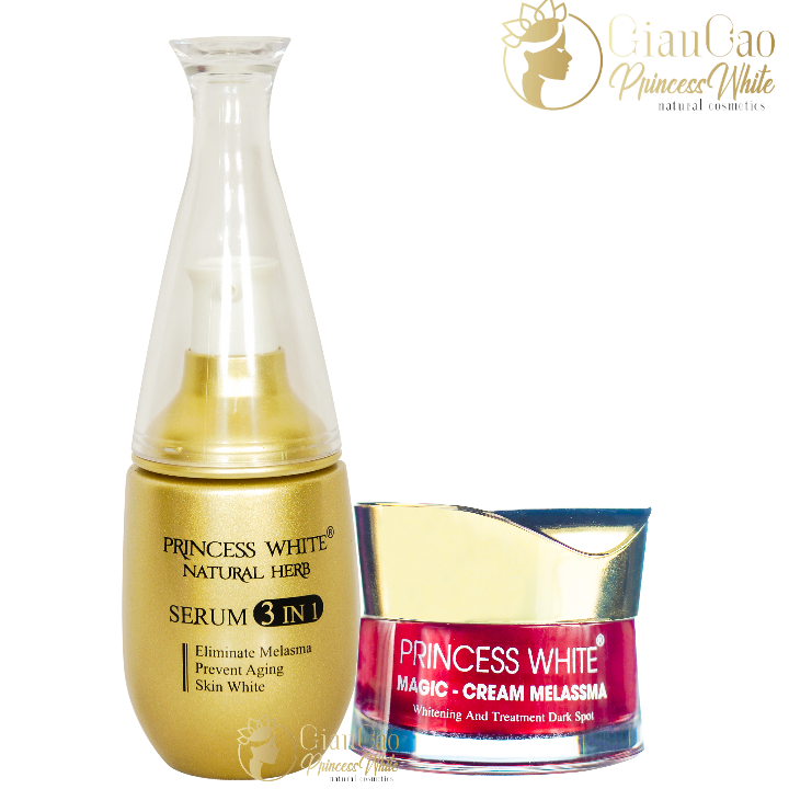 [Hcm]Bộ Sản Phẩm Chăm Sóc Da Nám Dưỡng Da Cao Cấp Magic + Serum 3In1 Princess White