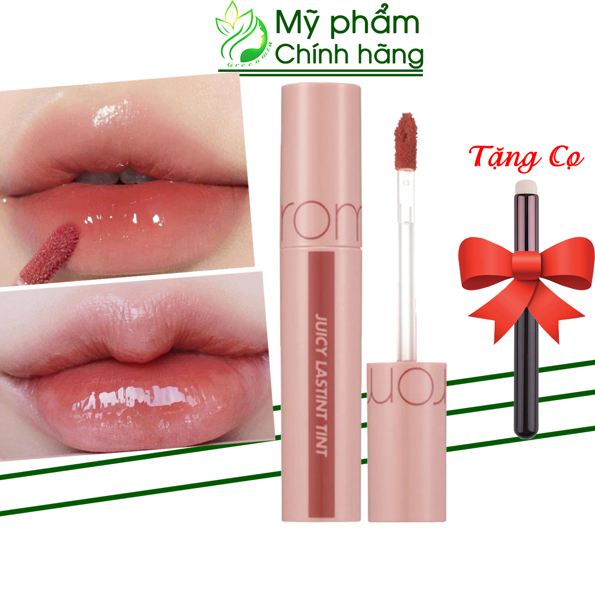 [Hoàn tiền 20%] Son Romand Bóng Juicy Lasting Tint Màu Juicy 23 Nucadamia (Mood Nude) Đỏ Nâu Nude Độ