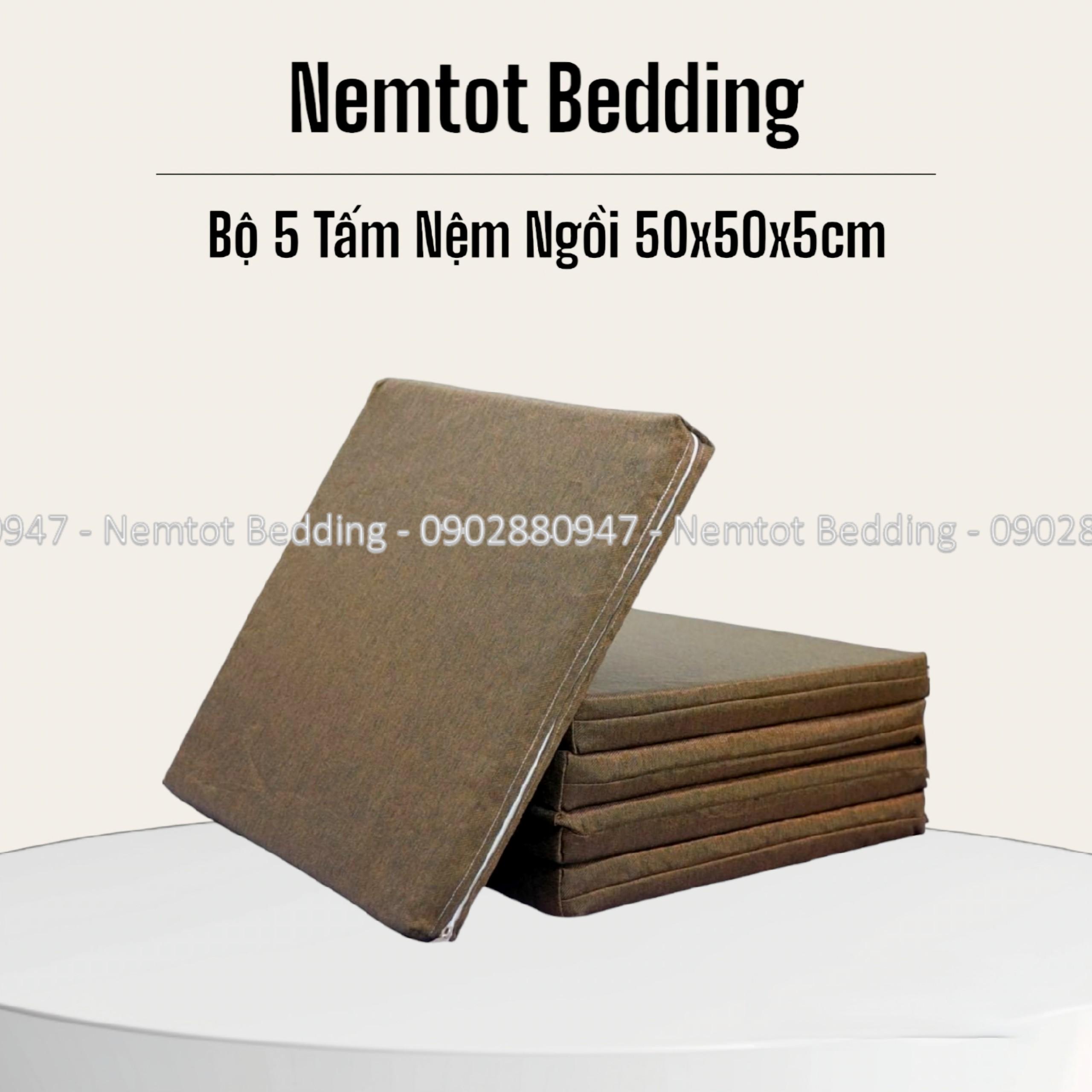 [GIÁ SỐC] Bộ 5 Tấm Nệm Ngồi 50x50x5cm Vải Bố Nhập Khẩu Đức Cao Cấp Nệm Lót Ghế Ngồi Bệt Kiểu Nhật Nệ