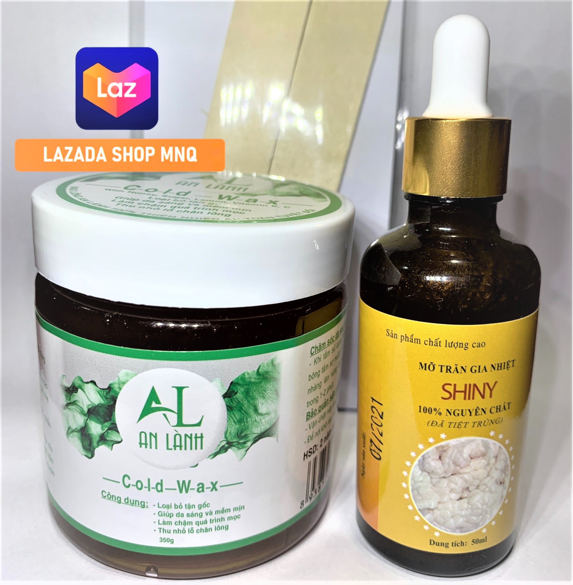 Deal Hủy Diệt - Combo Wax Lông An Lành Và Mỡ Trăn Shiny Cao Cấp (Tặng Kèm Giấy Và Que).