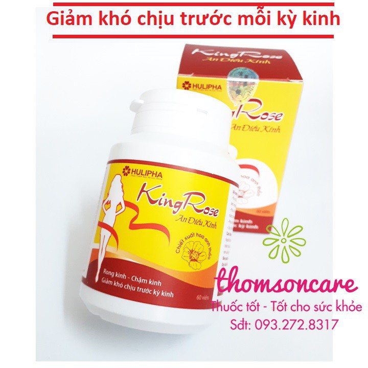 Kingrose An Điều Kinh Điều Hòa Kinh Nguyệt Từ Thảo Dược Giảm Đau Bụng Chậm Kinh Hộp 60 Viên Từ Dầu Hoa Anh Thảo Cao Ích Mẫu