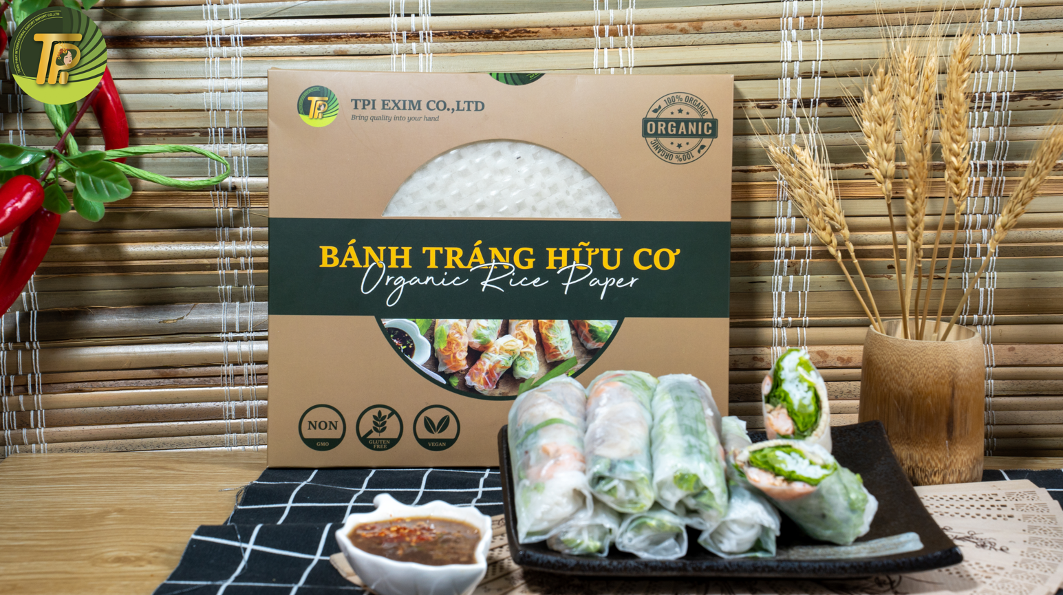 Bánh Tráng Cuốn (Tròn) Hộp/Gói 400 gram TPI GROUP bánh tráng gạo bánh tráng cuốn gỏi cuốn bánh tráng