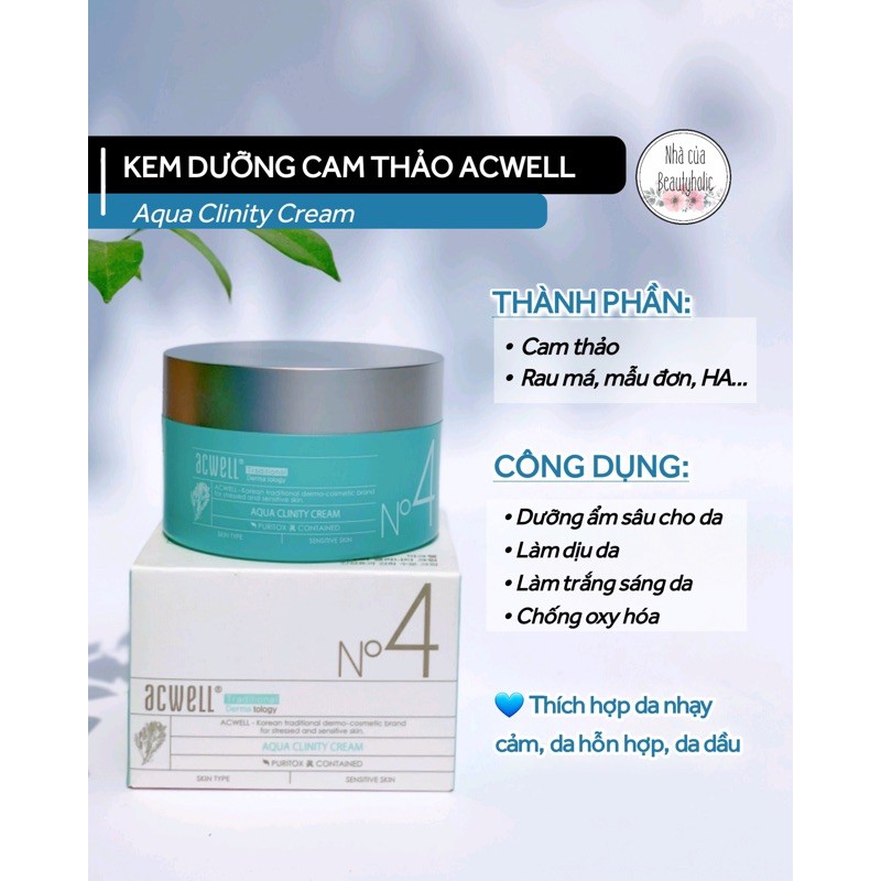 [Hcm][Nhacuabeautyholic] Kem Dưỡng Ẩm Cam Thảo Acwell