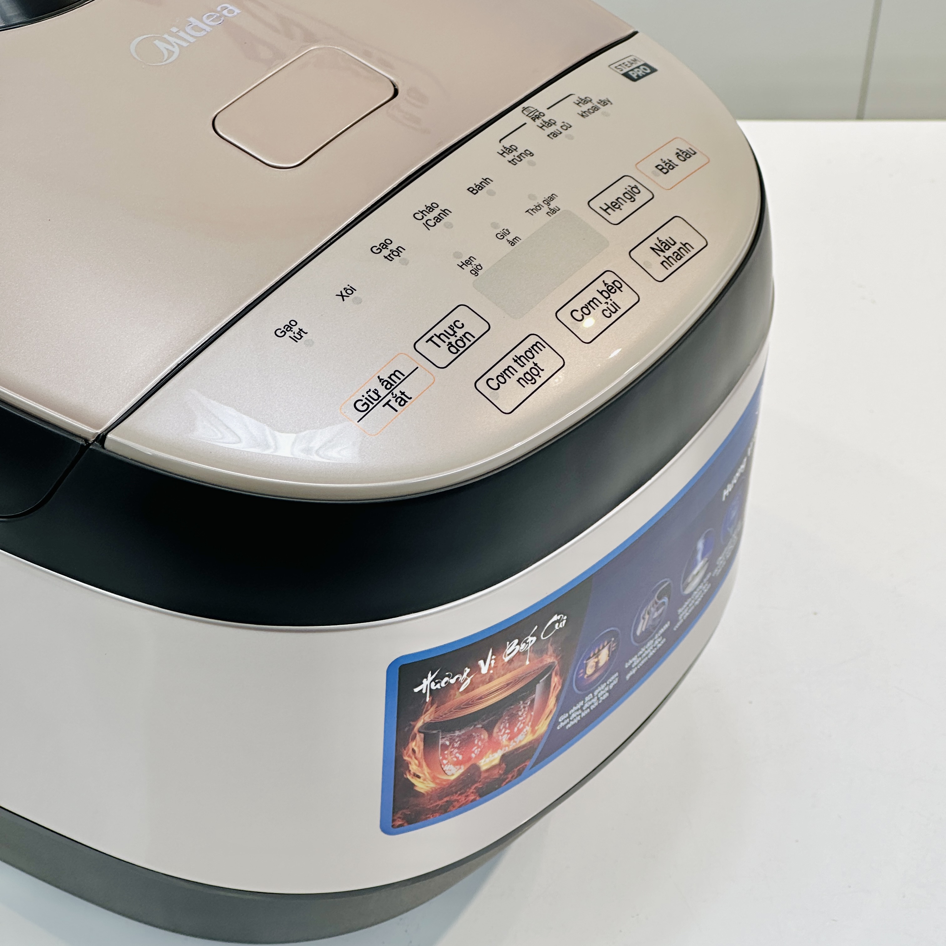 Nồi Cơm Điện Tử Midea MB-FS5022, Dung Tích 1.8L, Màu Đen Xám
