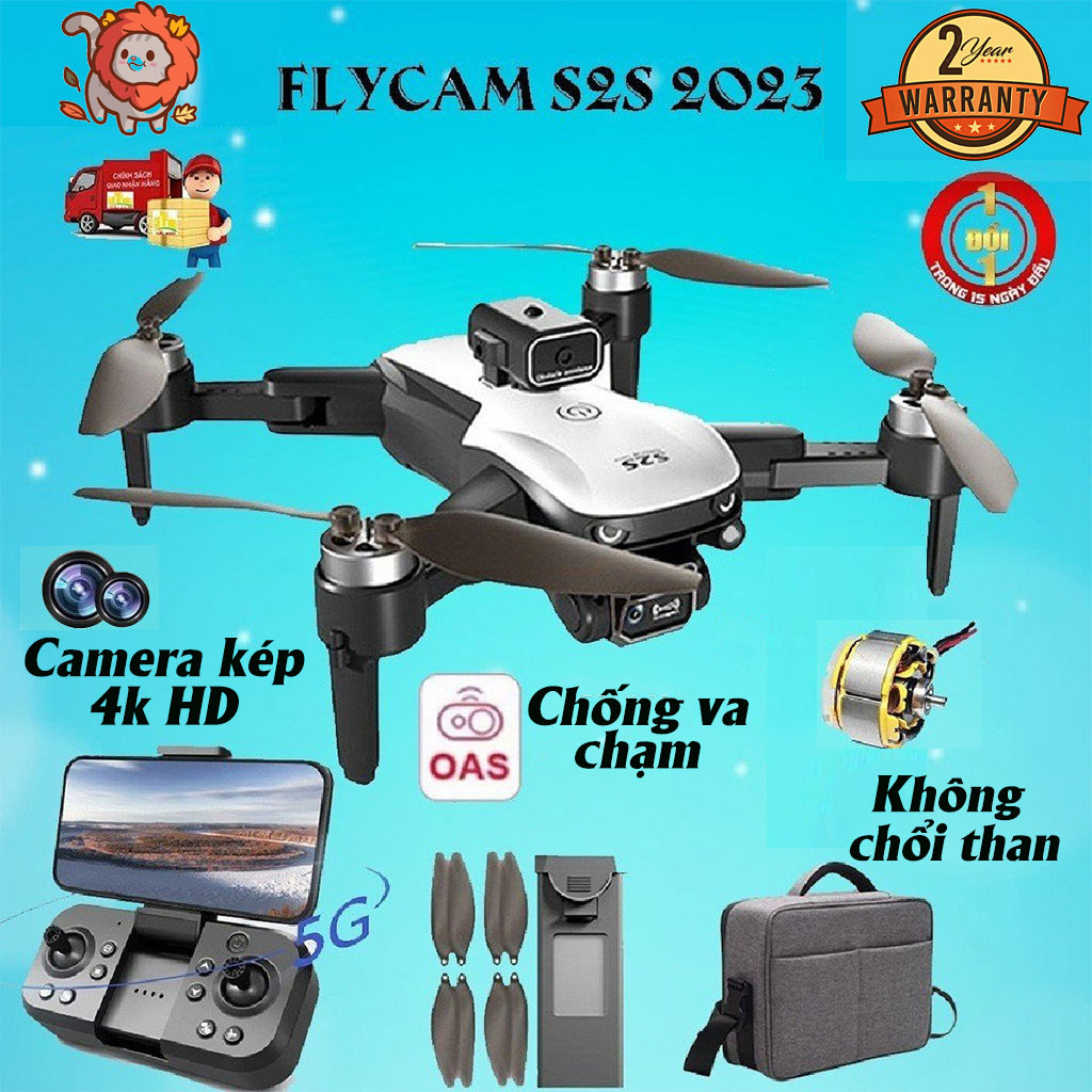 Máy Bay Flycam Mini Camera S2S Chính Hãng Cảm Biến Chống Va Chạm Máy Bay Điều Khiển Từ Xa 4 Cánh. Dr