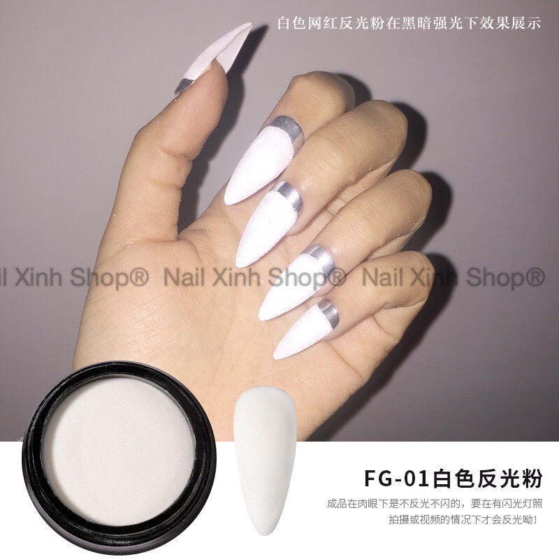 [Hcm]Bột Kim Tuyến Dạ Quang Nhũ Mịn Phát Quang Phụ Kiện Nail Chuyên Dụng Nail Salon