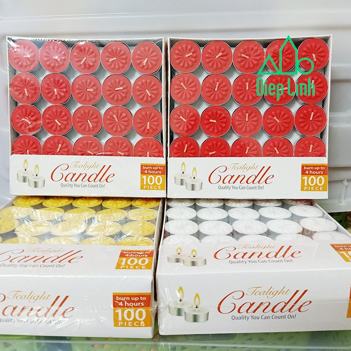 Nến Tealight 50 viên cháy 4 giờ - 5 giờ không mùi không khói