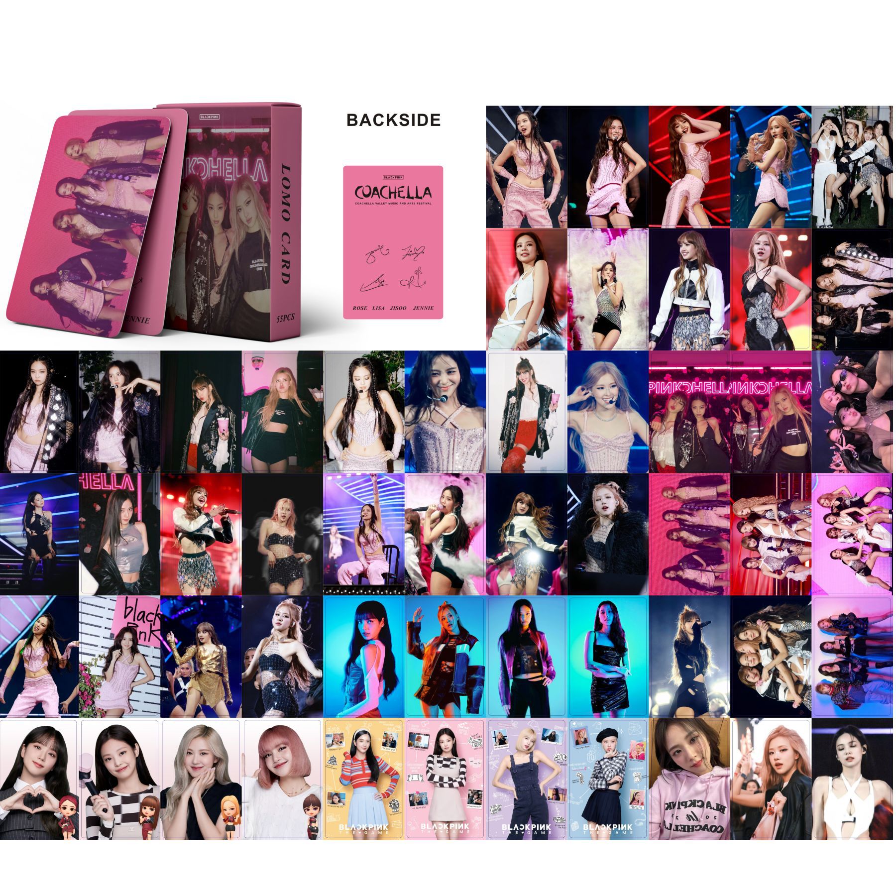 Set 55 lomo card Blackpink 2023 - Coachella - Pinkchella week 2
