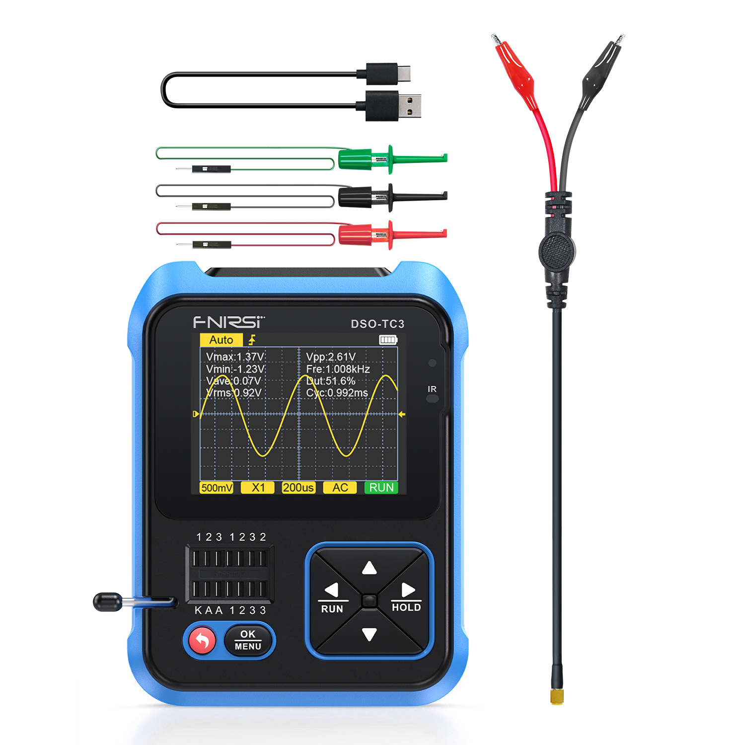 FNIRSI DSO-Máy Kiểm Tra Linh Kiện TC3 Máy Hiện Sóng Kỹ Thuật Số Kiểm Tra Bóng Bán Dẫn Bộ Phát Sinh T