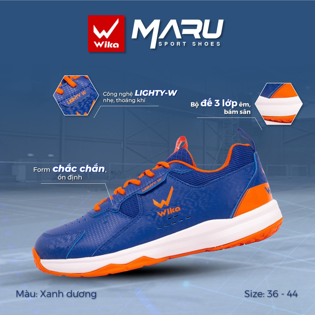 Giày Cầu Lông WIKA Maru Đệm Đế EVA Giảm Chấn Tăng Khả Năng Bật Nhảy