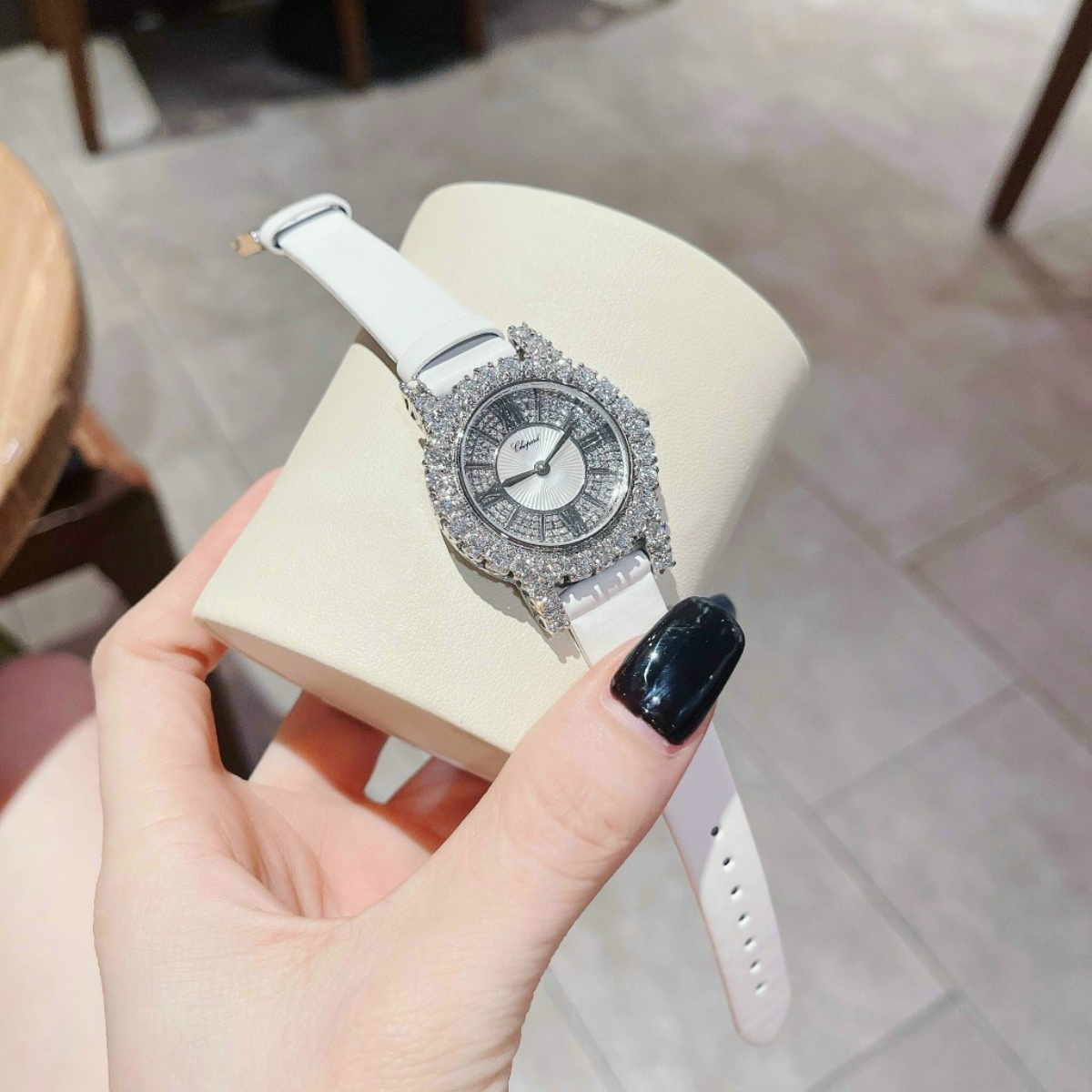 Đồng hồ nữ dây cao su Chopard đồng hồ nữ đẹp đính đá dây cao su bền bỉ chống nước sang trọng nữ tính cực hot đồng hồ mặt đá sang chảnh Phương Phát Luxury